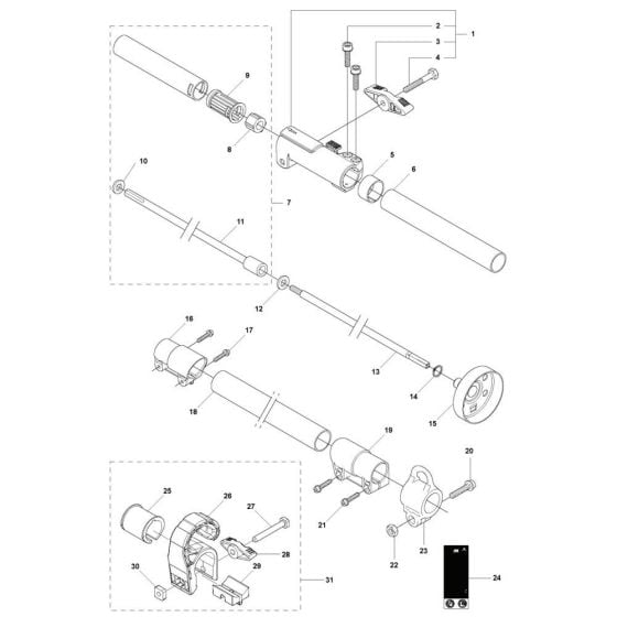 Shaft Assembly -1 for Husqvarna 327P5x Pole Pruner