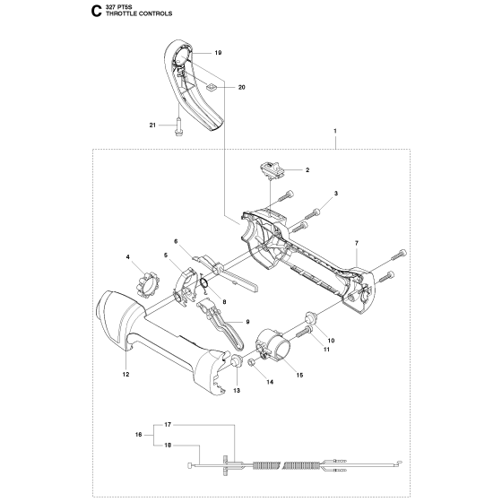 Throttle Controls Assembly for Husqvarna 327PT5S Pole Pruners