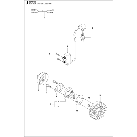 Ignition System & Clutch Assembly for Husqvarna 327PT5S Pole Pruners