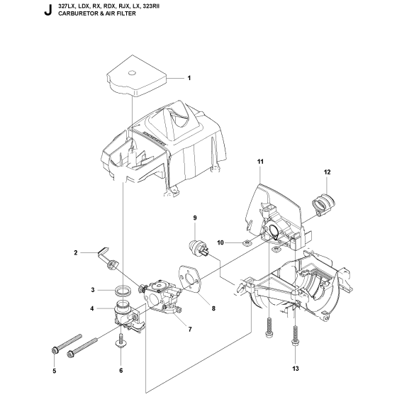 Carburetor & Air Filter Assembly For Husqvarna 327RDX Brushcutter