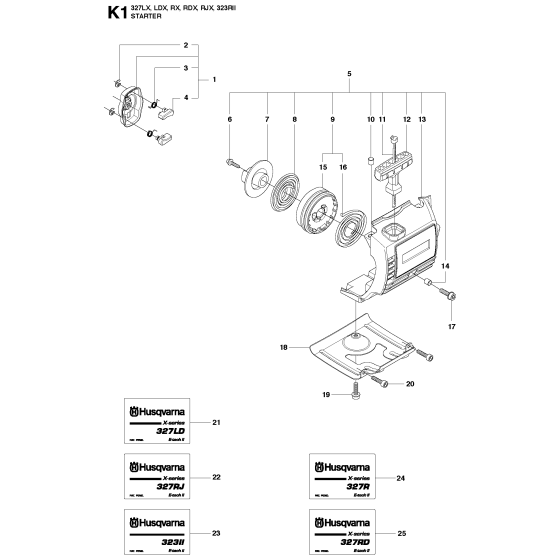 Starter Assembly For Husqvarna 327RDX Brushcutter