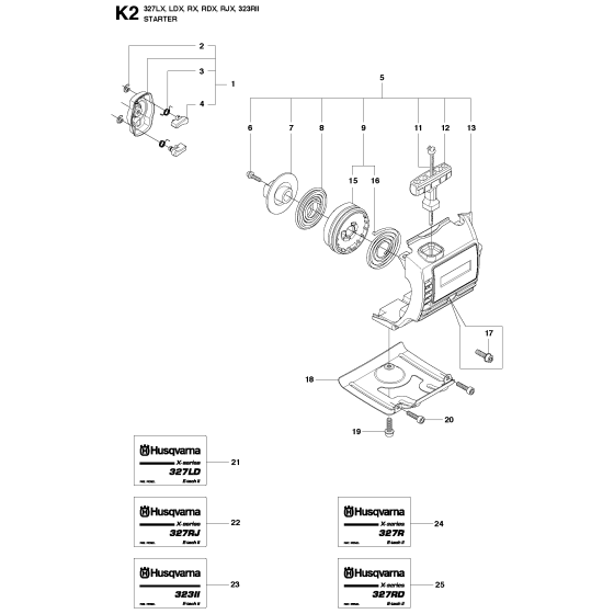 Starter-1 Assembly For Husqvarna 327RDX Brushcutter