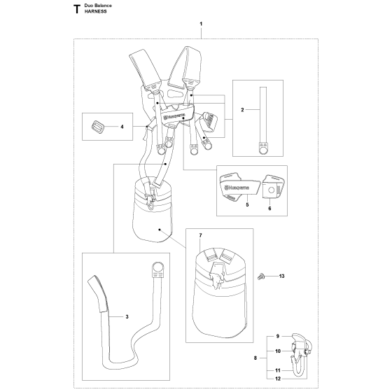 Harness Assembly For Husqvarna 327RJX Brushcutter