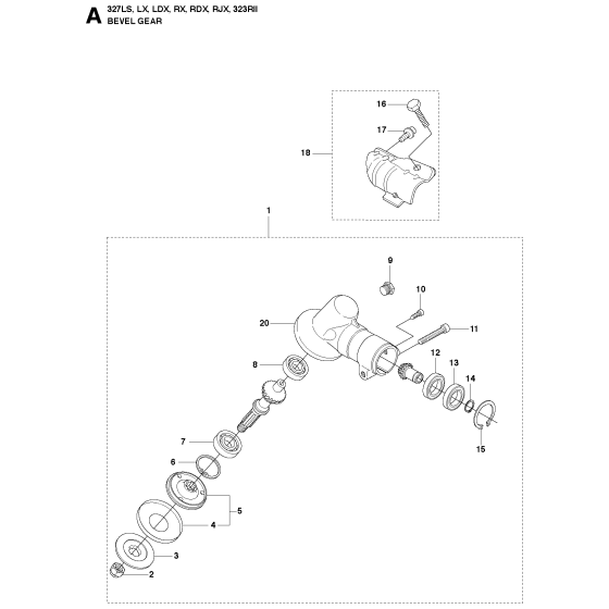 Bevel Gear Assembly For Husqvarna 327RX Brushcutter