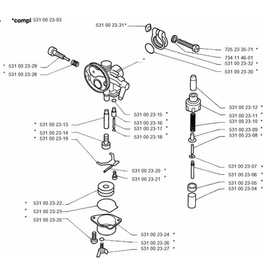 Carburetor Details for Husqvarna 32 BT Trimmer/ Edgers