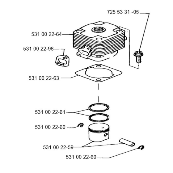 Cylinder Piston for Husqvarna 32 BT Trimmer/ Edgers