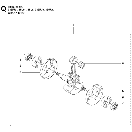 Crankshaft Assembly For Husqvarna 333RJ Brushcutter