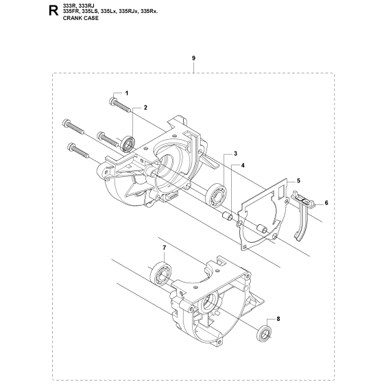 Crankcase Assembly For Husqvarna 335RJX Brushcutter