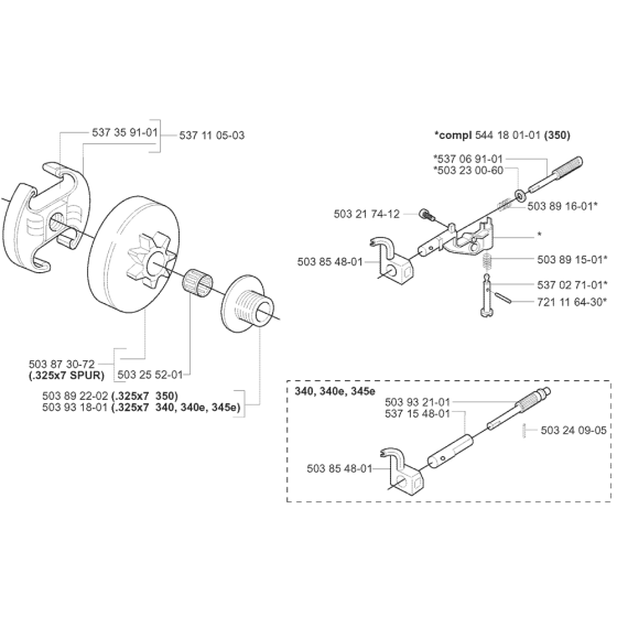 Clutch & Oil Pump Assembly For Husqvarna 340 Chainsaw 