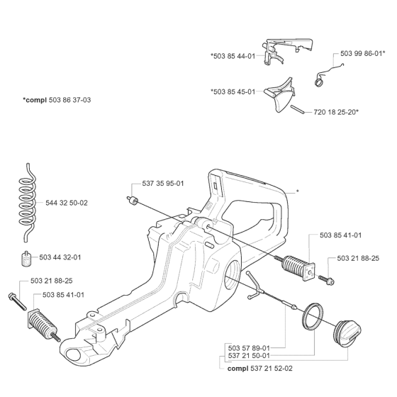 Fuel Tank Assembly For Husqvarna 340 Chainsaw 