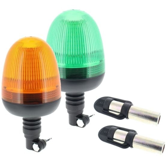 Amber and Green LED Medium Flexi DIN Type Fixing Flashing Beacons - Spigot Kits