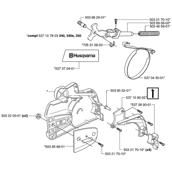 Chain Brake Assembly For Husqvarna 340e Chainsaw 