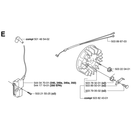 Ignition System Assembly For Husqvarna 340e Chainsaw 