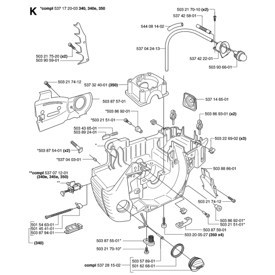 Crankcase Assembly For Husqvarna 340e Chainsaw 