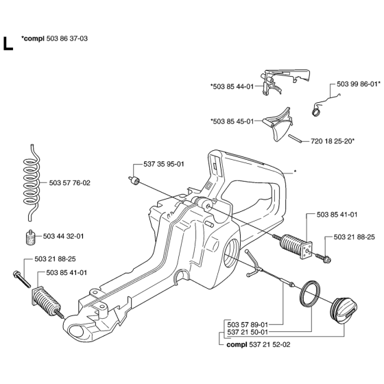 Fuel Tank Assembly For Husqvarna 340e Chainsaw 