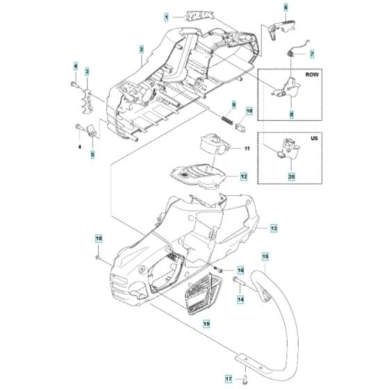 Chassis for Husqvarna 340i Battery Chainsaw