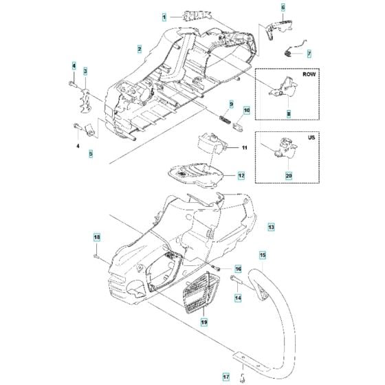 Chassis (1) for Husqvarna 340i Battery Chainsaw