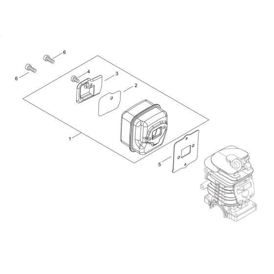 Muffler for Shindaiwa 341AC Chainsaw