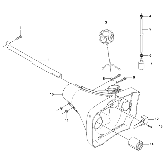 Fuel Tank Assembly For Husqvarna 343F Brushcutter