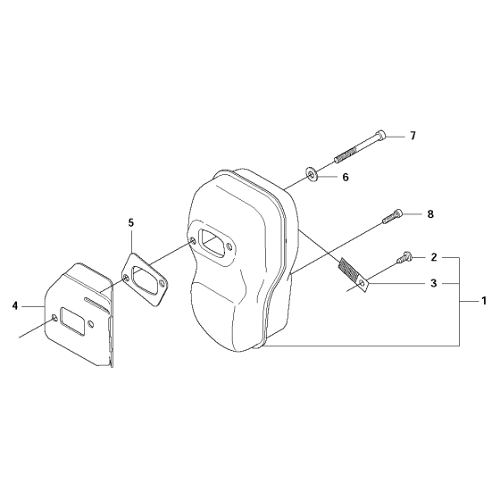 Muffler Assembly For Husqvarna 343R Brushcutter