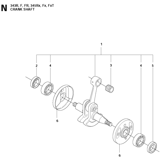 Crankshaft Assembly For Husqvarna 343F Brushcutter