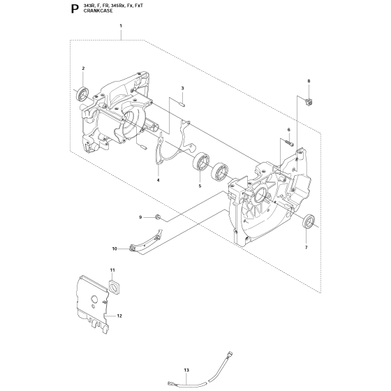 Crankcase Assembly For Husqvarna 343F Brushcutter