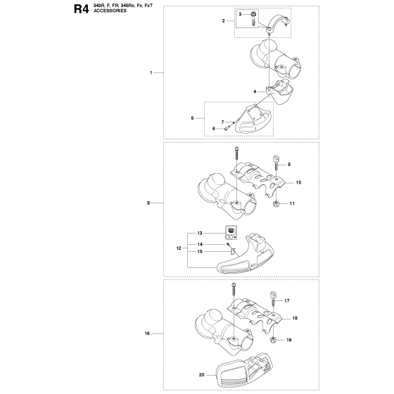 Accessories-3 Assembly For Husqvarna 343F Brushcutter