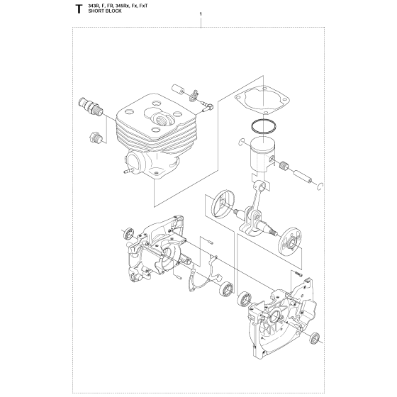 Short Block Assembly For Husqvarna 343F Brushcutter