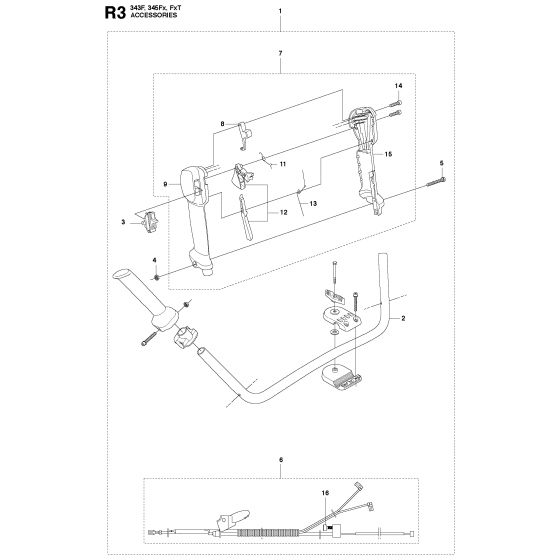 Accessories-2 Assembly For Husqvarna 343Fr Brushcutter