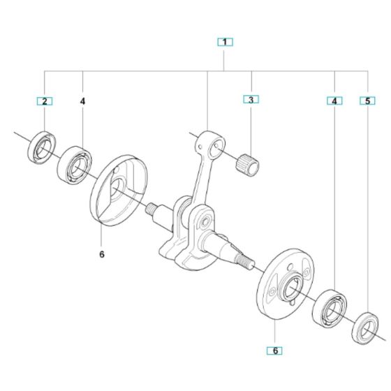 Crankshaft Assembly for Husqvarna 343FRM Brushcutter