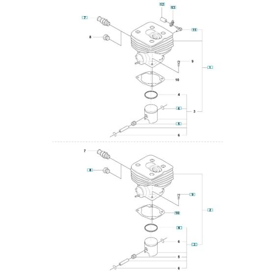 Cylinder Assembly for Husqvarna 343FRM Brushcutter