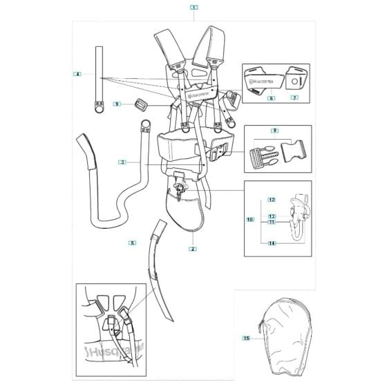 Harness Assembly for Husqvarna 343FRM Brushcutter