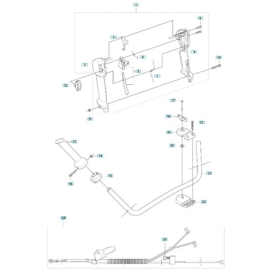 Throttle Assembly for Husqvarna 343FRM Brushcutter