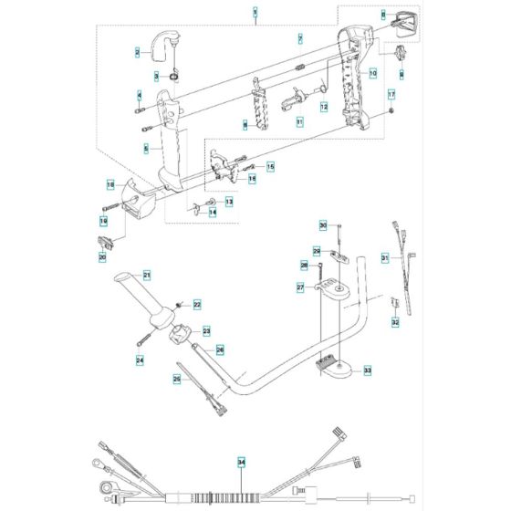 Throttle Assembly -1 for Husqvarna 343FRM Brushcutter