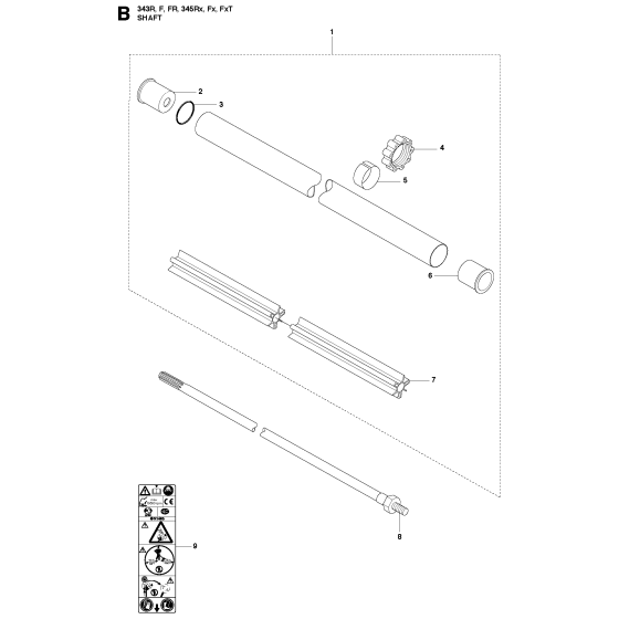 Shaft Assembly For Husqvarna 343R Brushcutter