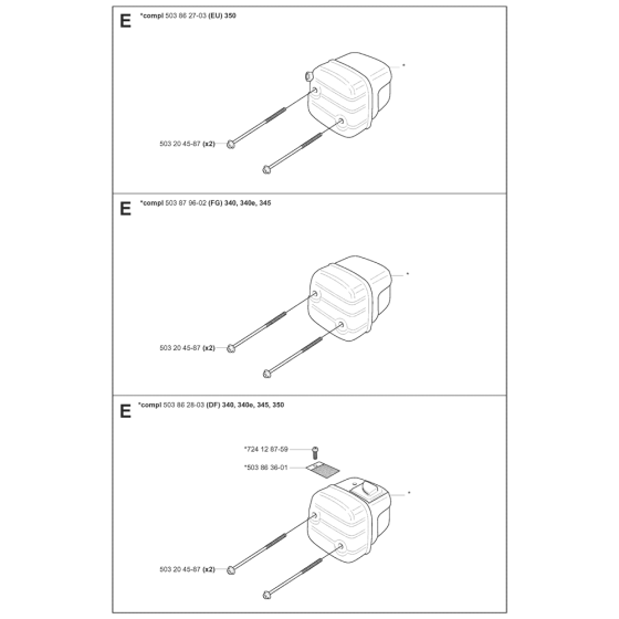 Muffler Assembly For Husqvarna 345 Chainsaw 