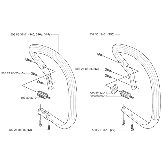 Handle Assembly For Husqvarna 345 Chainsaw 