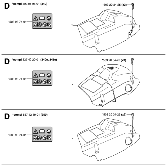 Cover Assembly For Husqvarna 345e Chainsaw 