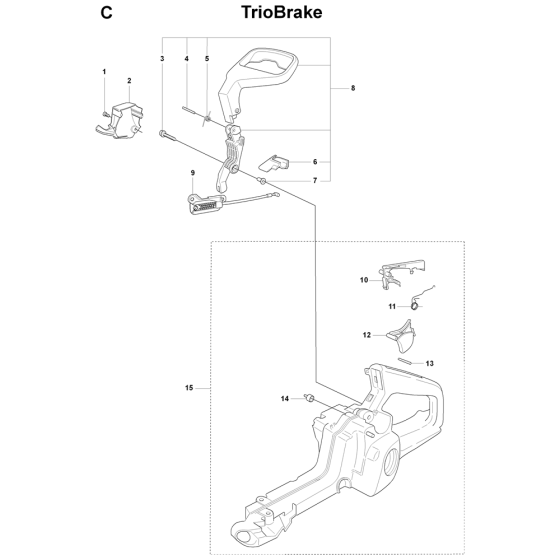 Fuel Tank & Handle Assembly For Husqvarna 345e Triobrake Chainsaw 