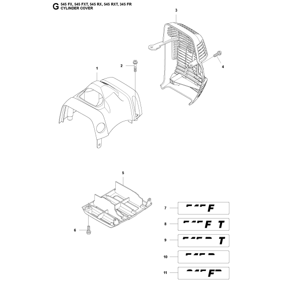 Cylinder Cover Assembly For Husqvarna 345FR Brushcutter