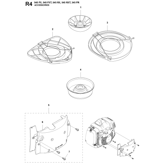 Accessories-3 Assembly For Husqvarna 345FR Brushcutter