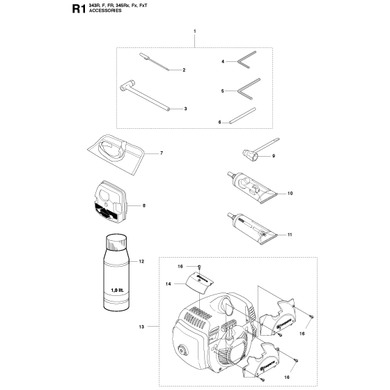 Accessories Assembly For Husqvarna 345FX Brushcutter