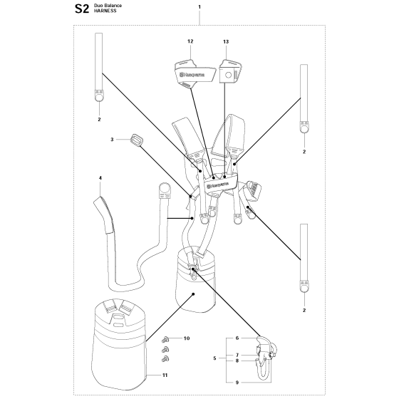 Harness-1 Assembly For Husqvarna 345FX Brushcutter