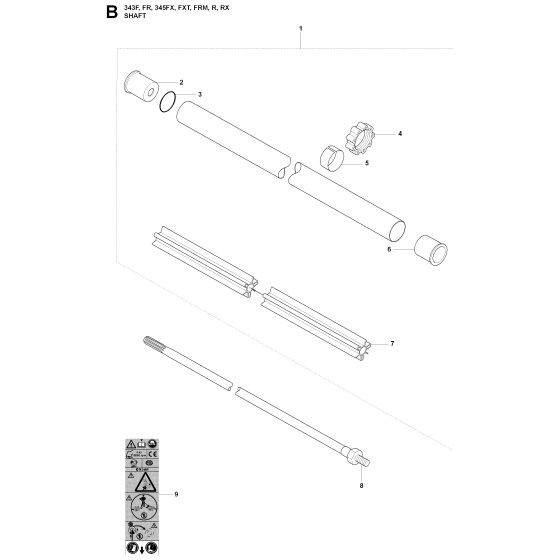 Shaft Assembly For Husqvarna 345R Brushcutter