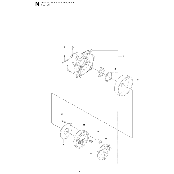 Clutch Assembly For Husqvarna 345R Brushcutter