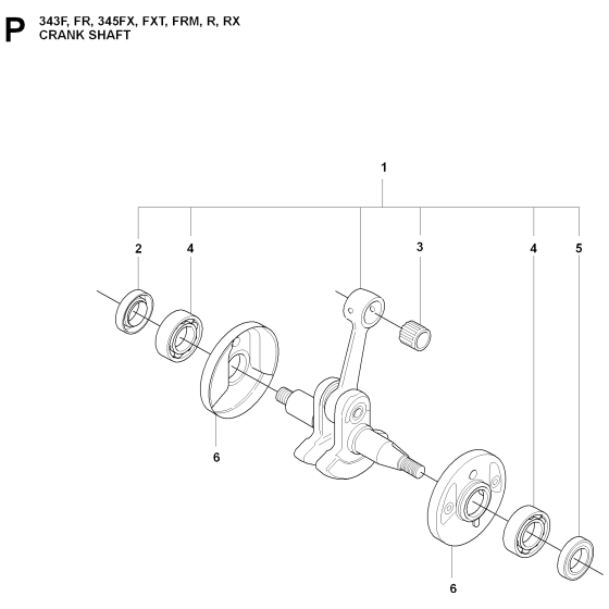 Crankshaft Assembly For Husqvarna 345R Brushcutter