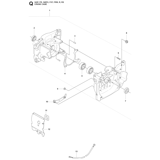 Crankcase Assembly For Husqvarna 345R Brushcutter