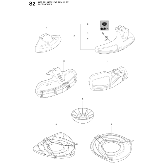 Accessories-1 Assembly For Husqvarna 345R Brushcutter