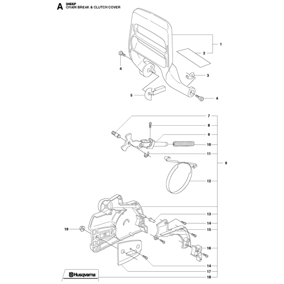 Chain Brake & Clutch Cover Assembly For Husqvarna 346XP Chainsaw 