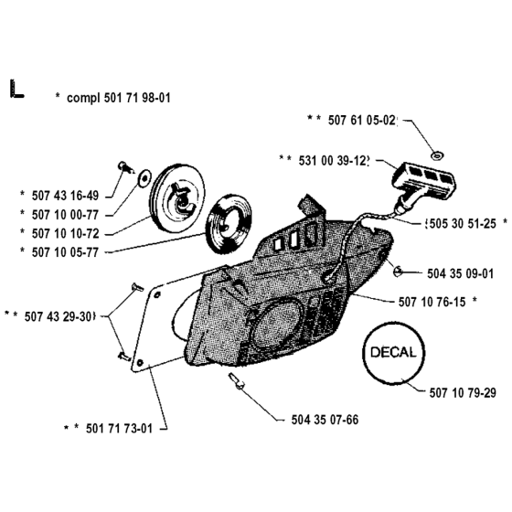 Starter Assembly For Husqvarna 35 Chainsaw 